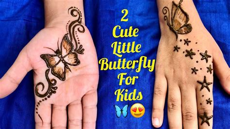 Easy And Cute Butterfly Mehndi Design For Kids सिम्पल और सुंदर मेहँदी