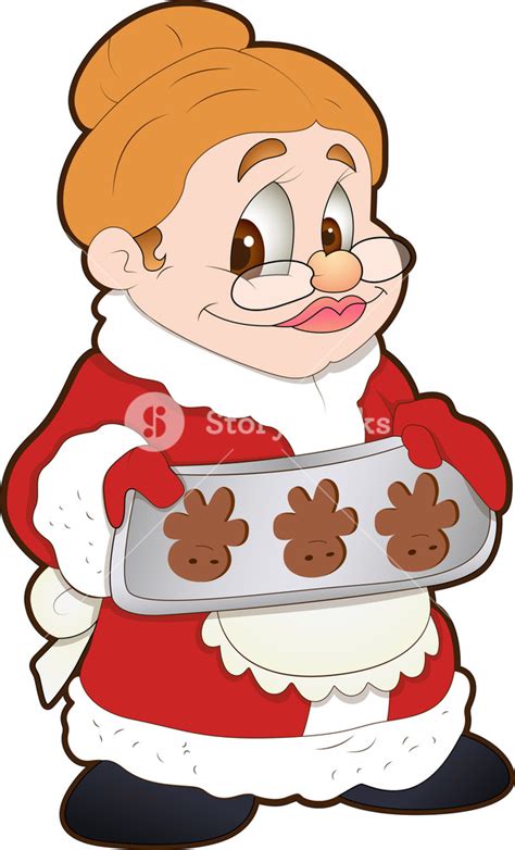 Christmas Granny Lady Cartoon Character Royalty Free Stock Image
