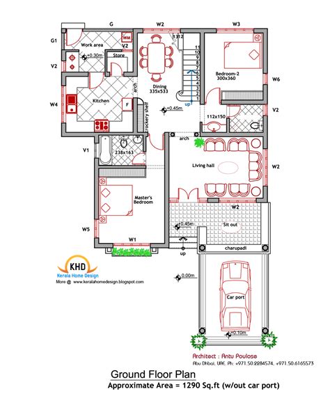 Low cost 1500 square foot house plans 1 2 story designed by an architect with all architectural styles home designs 2 3 bedroom homes 1600 square foot house plans one story indian house plan for 1600 sq ft 5 story homes 1500 sq ft bungalow house plans in india house plans for 1500 sq. House plan and elevation - 2000 Sq. Ft | home appliance