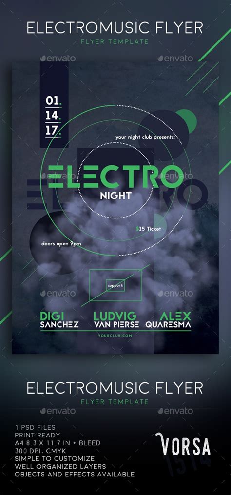 Electronic Music Flyer By Vorsa Graphicriver