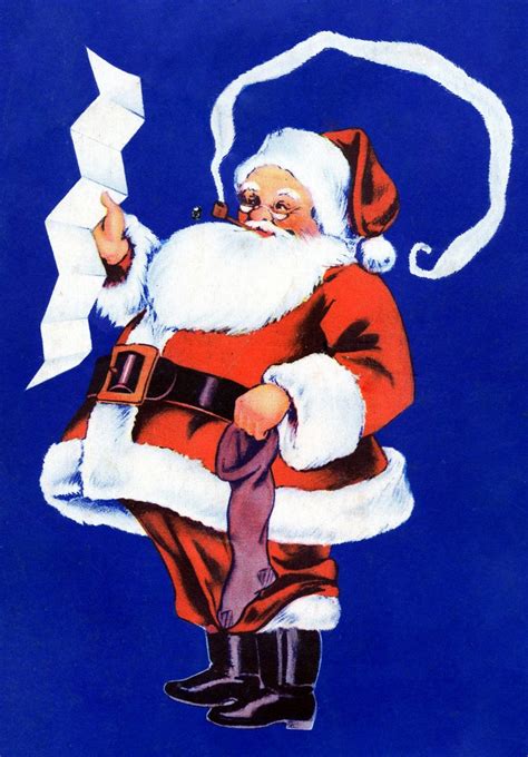 Vintage Santa With List Image The Graphics Fairy