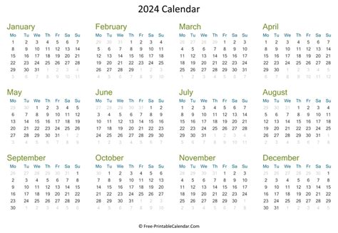 Calendar Printable 2024 Calendar 2024 Ireland Printable