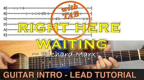 RIGHT HERE WAITING Richard Marx GUITAR INTRO LEAD TUTORIAL With