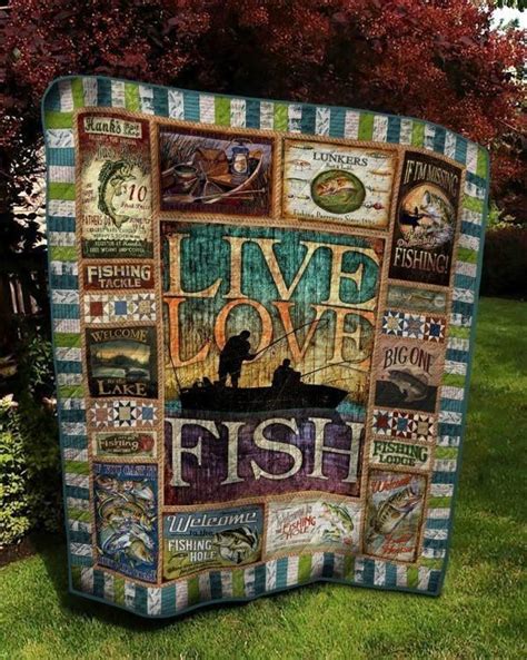 Fishing Quilt Nm260703 Fish Quilt Quilts Blanket
