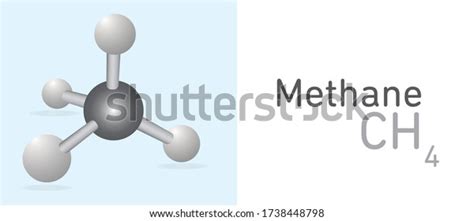 Methane Ch4 Gas Molecule Stick Model Stock Vector Royalty Free