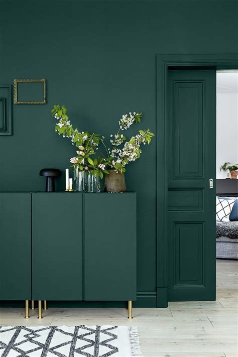 Stunning Dark Green Accent Wall W Furniture Door Painted The Same