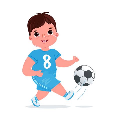Royalty Free Cute Football Players Clip Art Vector Images