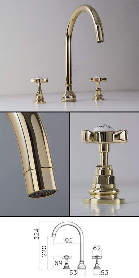 Gold bathroom taps are back with a bang! Traditional Gold Tap - 3 Hole Basin Tap | Classic