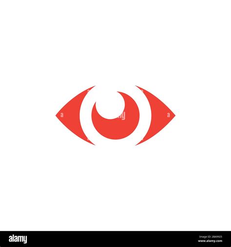 Eye Red Icon On White Background Red Flat Style Vector Illustration