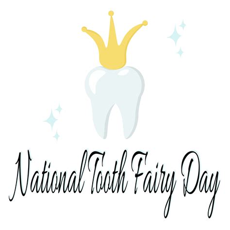 National Tooth Fairy Day Cartoon Tooth In Magic Crown 10820308 Vector
