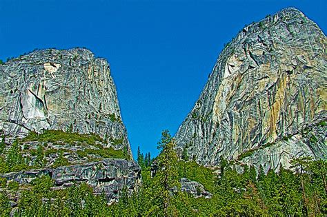 Granite Domes Near Nevada Falls In Yosemite National Park California