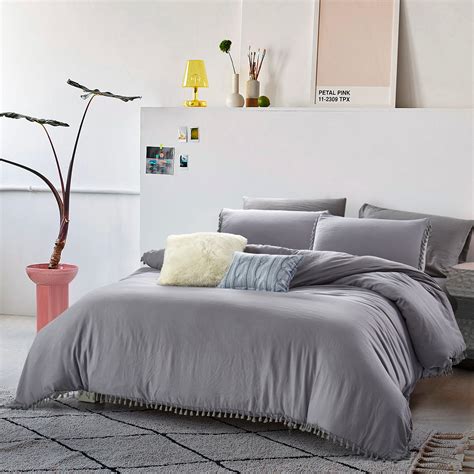 Shop for queen comforter sets at bed bath & beyond. Relaxed Fringes Washed 5 Piece Comforter Set Grey Full ...