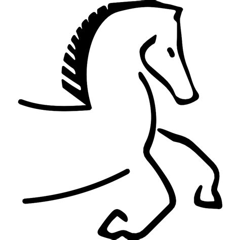 Horse Cartoon Outline Facing Right With Running Feet Vector Svg Icon