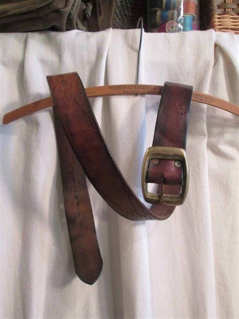 Rustic Leather Belt Worn And Distressed 70s Brown Belt Leather Cowgirl