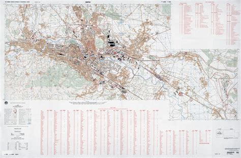 Large Scale Detailed Topographical Map Skopje City With Roads And
