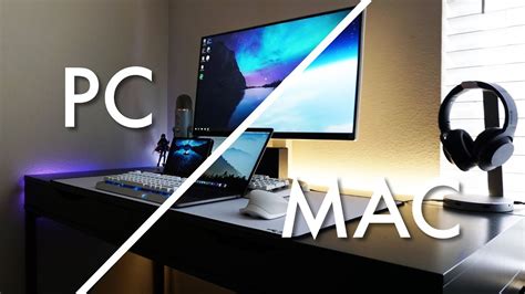 2018 Dual Mac And Pc Desk Setup Tour Youtube