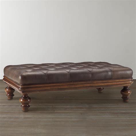 The casually styled borlofield square ottoman cocktail table offers copious space for use as a coffee table. Leather and Wood Ottoman Coffee Table | Wood ottoman ...
