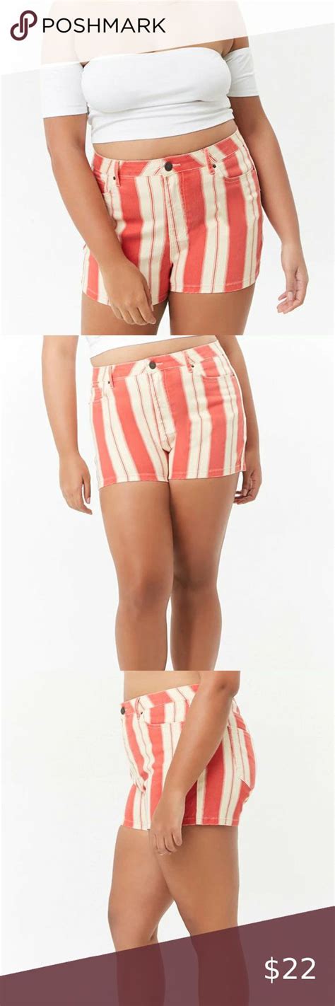 Forever 21 is proud to employ people of many diverse backgrounds and experiences. Forever 21+ Candy Striped Denim Mid Rise Shorts 14 in 2020 ...