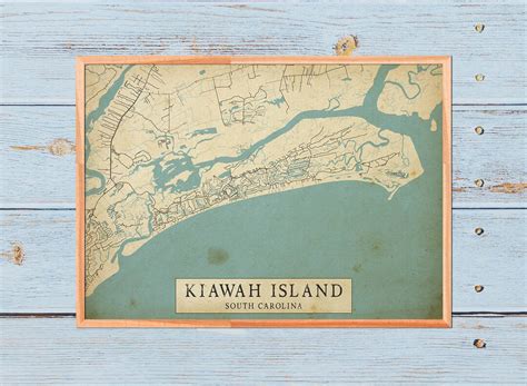 Printable Vintage Style Map Of Kiawah Island South Carolina Etsy