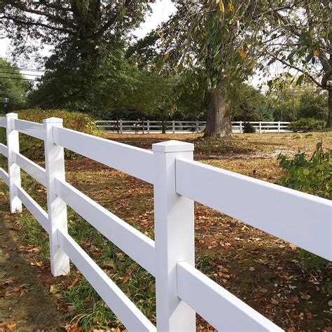 Durables 3 Rail Vinyl Ranch Rail Horse Fence With 65 Posts White