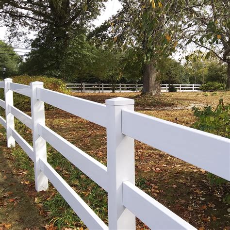 Durables 3-Rail Vinyl Ranch Rail Horse Fence with 8' Posts (White