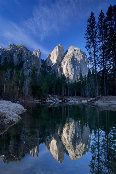 Cathedral Rocks Reflecting In Merced River Yosemite Print Photos By