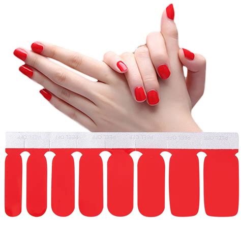 1 Sheet Nail Polish Strips Double Ended Adhesive Pure Solid Color Diy Full Nail Sticker Wrap
