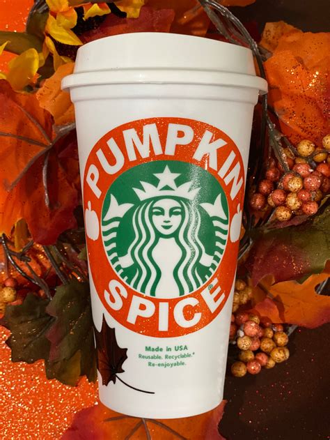 Pumpkin Spice Starbucks Reusable Hot Cup Etsy