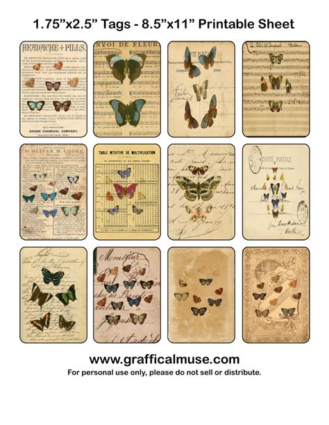Free Printable Tags Butterfly Ephemera The Graffical Muse