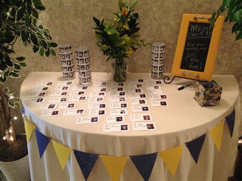 Lobby Table At Our 20 Year Class Reunion Class Reunion Pinterest