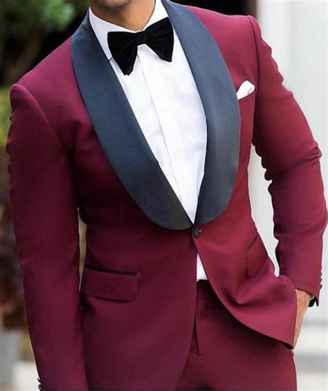 Men Suits Maroon 2 Piece Wedding Suit Men Tuxedo Groom Wear Etsy