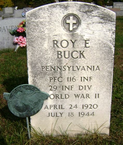 116th Infantry Regiment Roll Of Honor Pfc Roy E Buck