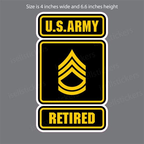 Retired Sergeant First Class Sfc E7 Army Bumper Sticker Window Decal 4