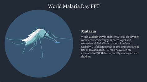 Elegant World Malaria Day Ppt Template Slide Design