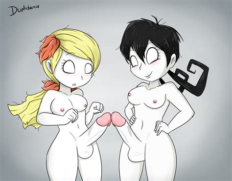 rule 34 2futas balls black hair blonde blonde female blonde hair blush blushing breasts closed