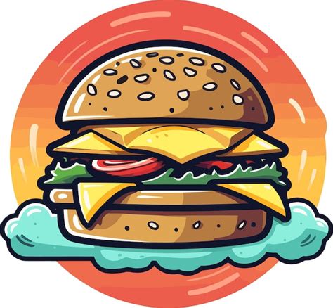 Premium Vector Vector Of Burger Cartoon Illustration