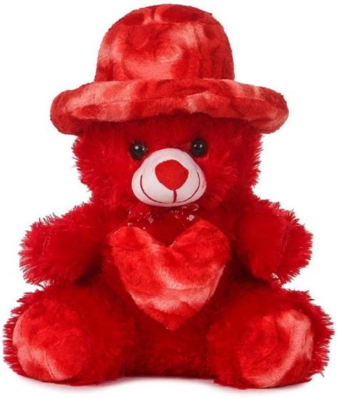 Rda Collection Red Teddy Bear With Cap Valentine Teddy Bear Soft Toys