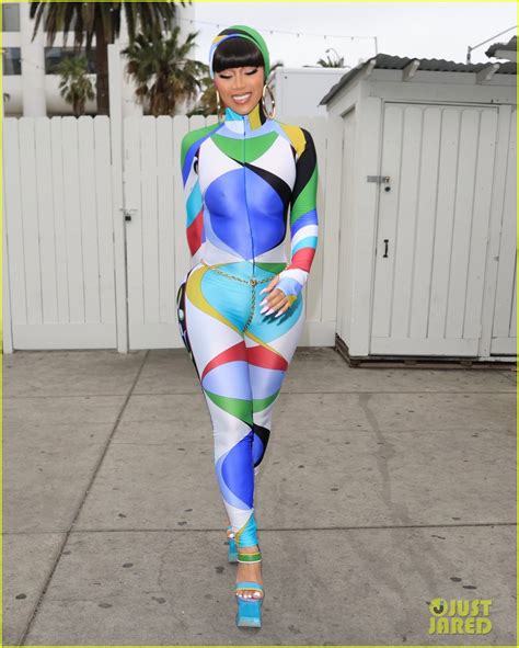 Cardi B Shows Off Her Curves In Vibrant Figure Hugging Bodysuit At