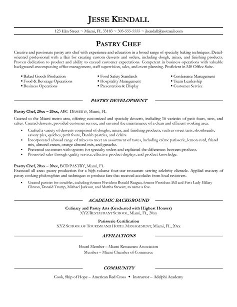 Chef Sample Resume Objective Aresumed