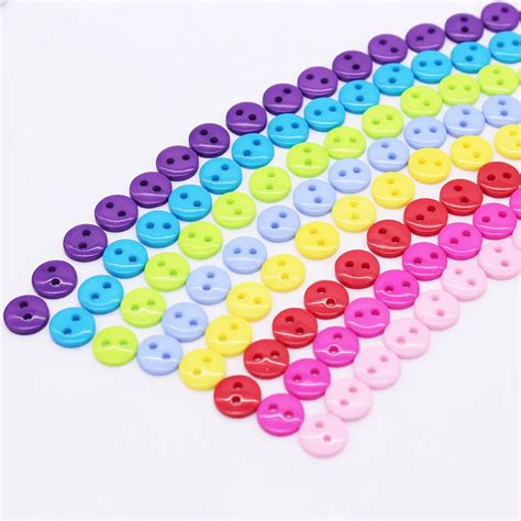 Rainbow Resin Buttons For Scrapbooking Small Buttons Round Decorative