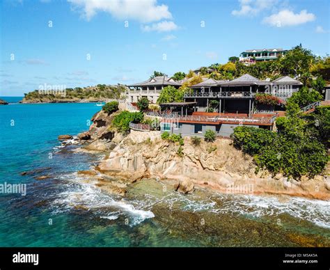 Giorgio Armanis Cliffside Retreat Galley Bay Beach Antigua Stock