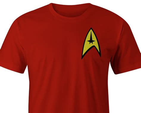 Star Trek Red T Shirt Left Chest Star Trek Red Tee Star Trek