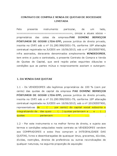 Formatacao Contrato De Compra E Venda Abnt