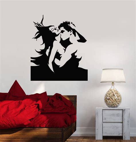 Vinyl Decal Couple Love Romantic Bedroom Sexy Room Decor Wall Stickers Ig Wall Stickers