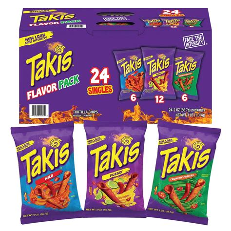 Barcel Takis Tortilla Chips Flavor Pack 2 Oz 24 Count Walmart Com