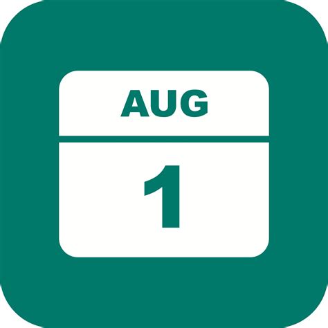 August 1st Date On A Single Day Calendar 498855 Vector Art At Vecteezy