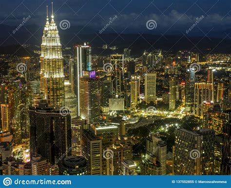 Kuala lumpur (called simply kl by locals) is the federal capital and the largest city in malaysia. KUALA LUMPUR / MALAYSIA - 2019: Beautiful Aerial Night ...
