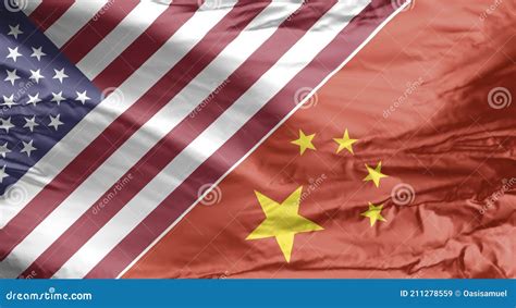 American And Chinese Flag Usa And China Flag Stock Illustration