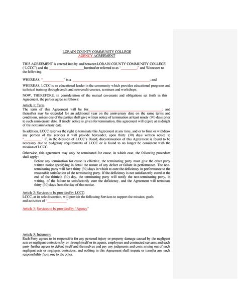 50 Free Agency Agreement Templates Ms Word Templatelab