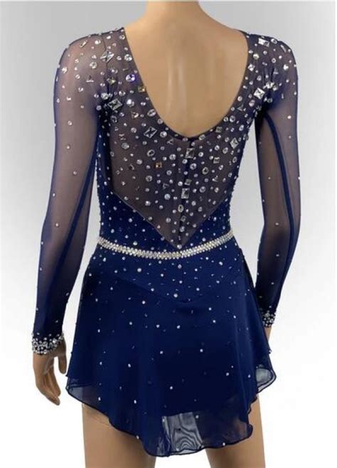 Blue Figure Skating Dresses Custom Ice Dance Dress Custom Size And